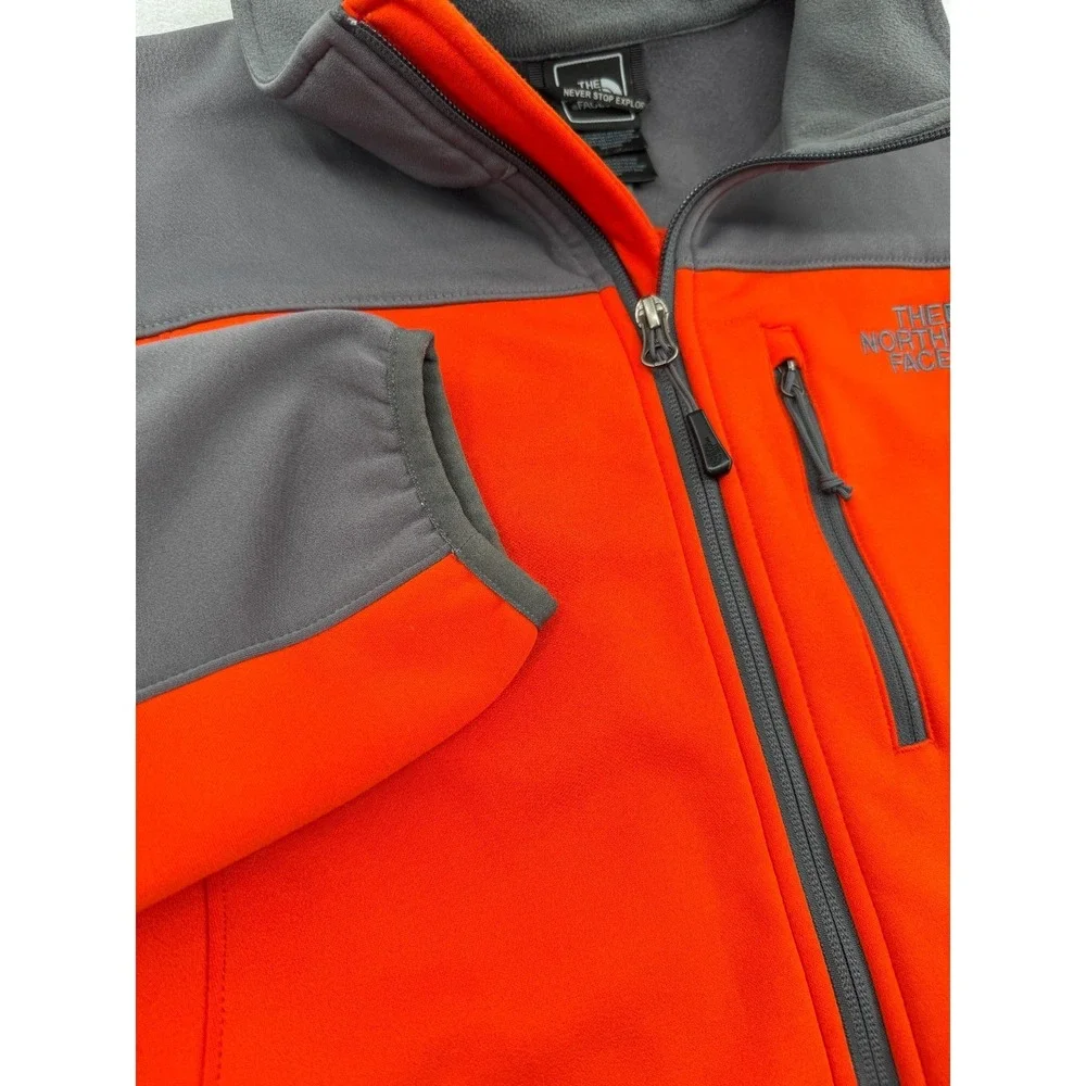 The North Face Softshell Full Zip Jacket Mens L Orange Gorpcore Windwall Hiking